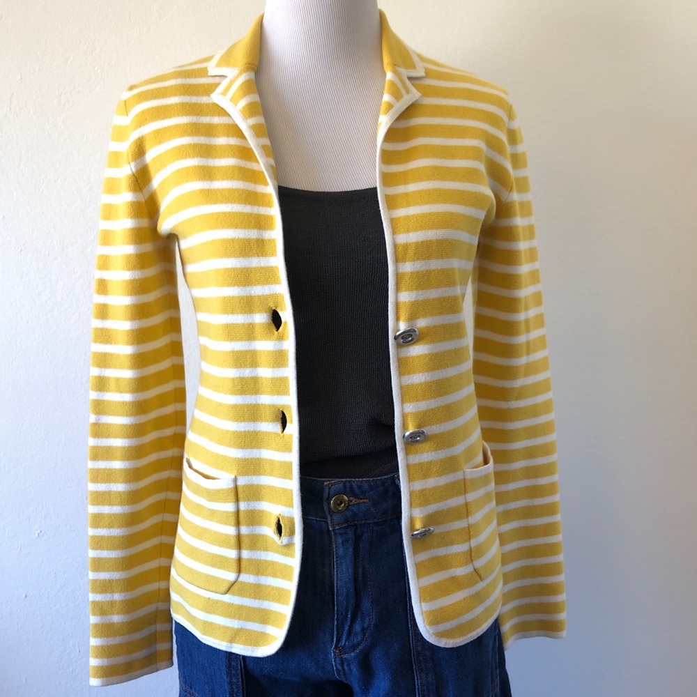 BANANA REPUBLIC STRIPED KNIT BLAZER
